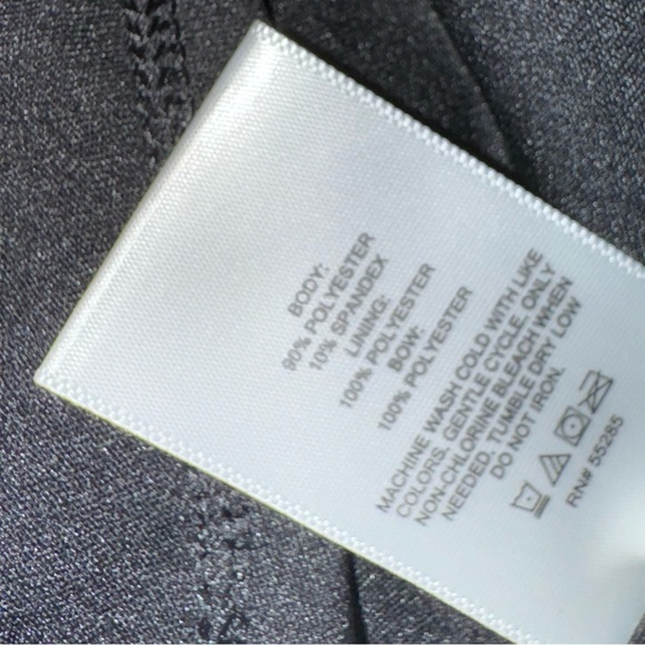 Express Black Velvet Open Back Silver Bow Mini Dress Size XS NWT! - Picture 8 of 8